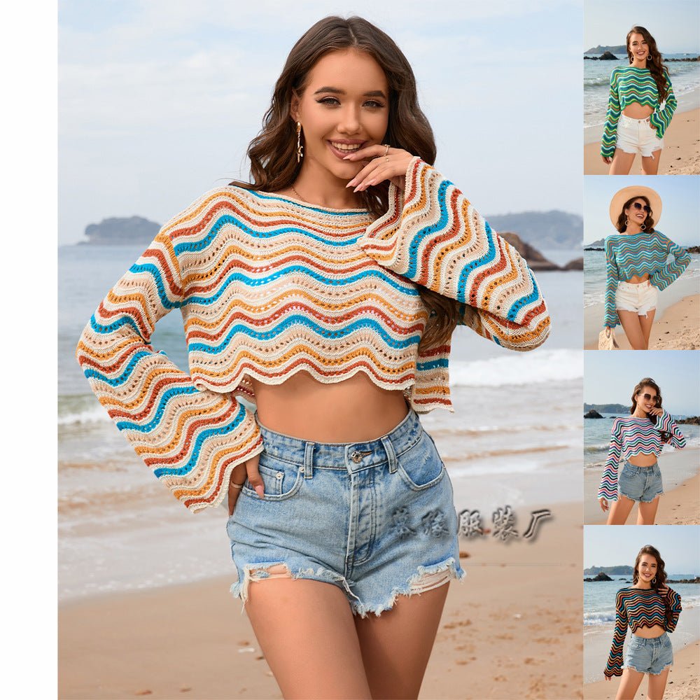 #b2b2024 Spring And Summer Cross - border Amazon New European And American Stitching Color Foreign Trade Round Neck Striped Bikini Beach Blouse - Barrybree Distribution NetworkSD09021020176992 - 1Barrybree Distribution NetworkBarrybree Distribution Network2024 Spring And Summer Cross - border Amazon New European And American Stitching Color Foreign Trade Round Neck Striped Bikini Beach Blouse2024 Spring And Summer Cross - border Amazon New European And American Stitching Color Foreign Trade Roun