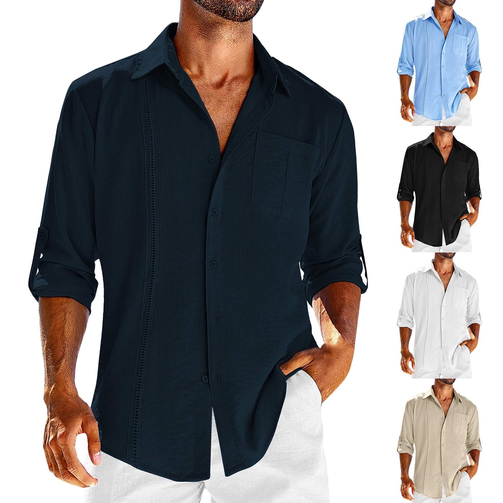 #b2bCasual Long Sleeve Shirt With Pocket Lace Polo Collar Solid Color Button Mens Clothing - Barrybree Distribution NetworkCJDS181891401AZBarryBreeBarrybree Distribution Network0Casual Long Sleeve Shirt With Pocket Lace Polo Collar Solid Color Button Mens ClothingCasual Long Sleeve Shirt With Pocket Lace Polo Collar Solid Color Button Mens Clothing